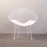 Bertoia Style Diamond White Wire Chair