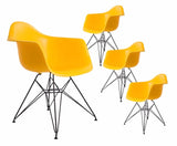 Mid Century Modern Chair Set with Wire Eiffel Legs (4PCS)