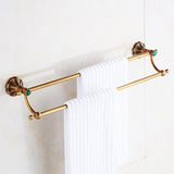 Double Rails Brass Wall Bath Towel Hanger