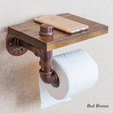 Pipe Toilet Paper Holder with Shelf