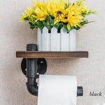 Pipe Toilet Paper Holder with Shelf